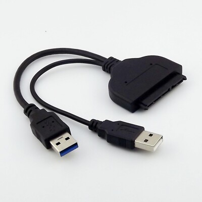 Hard Disk Drive SATA 2.5'' 7+15 Pin 22Pin to USB 3.0 + USB 2.0 Data Adapter Cable