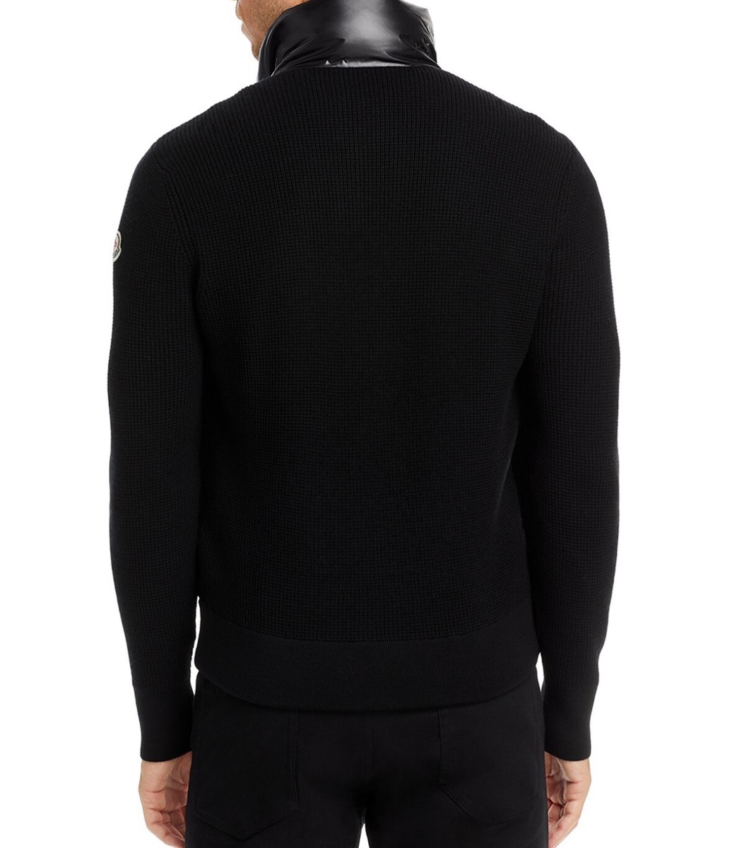 Moncler Cardigan Tricot Men's Black Down Jacket Size US 2XL
