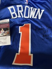 NY KNICKS HUBIE BROWN SIGNED AUTOGRAPHED JERSEY JSA CERTIFIED HOF 2005 XL