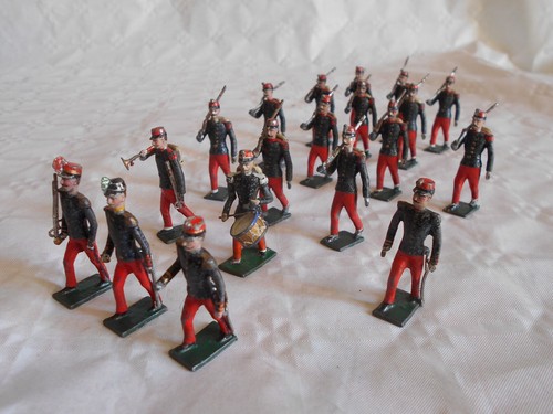 vintage Soldiers CGB Mignot French 1st empire troops officers drummer and bugler - Afbeelding 1 van 12