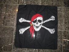 Wholesale Lot 6 22"x22" Jolly Roger Pirate Red Hat skull and bones Bandana