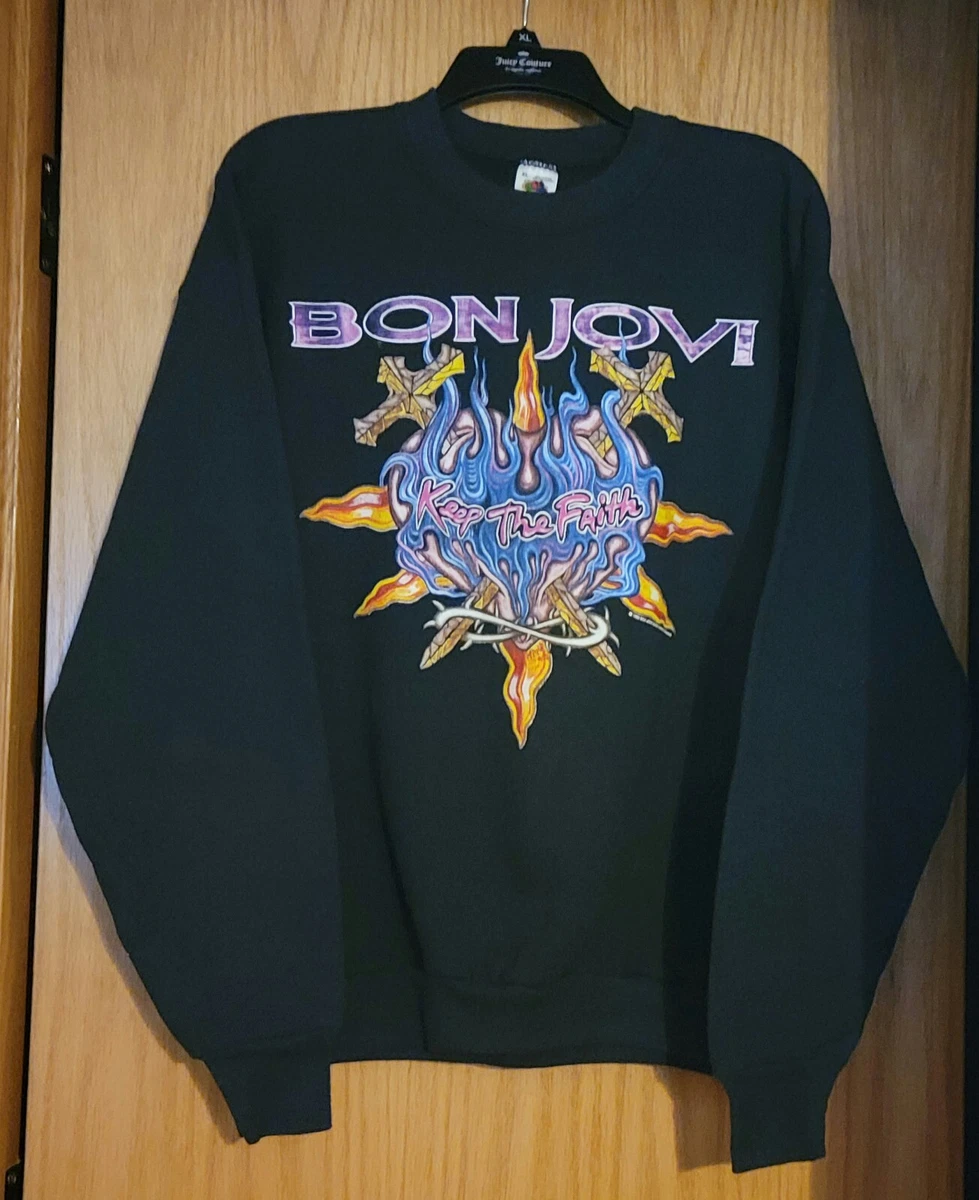 Disipar Pila de miseria Bon Jovi Sweatshirt Keep the Faith VINTAGE Tour Official Merchandise 1993 |  eBay