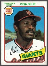1980 Topps Burger King Pitch, Hit & Run #1 Vida Blue - San Francisco Giants