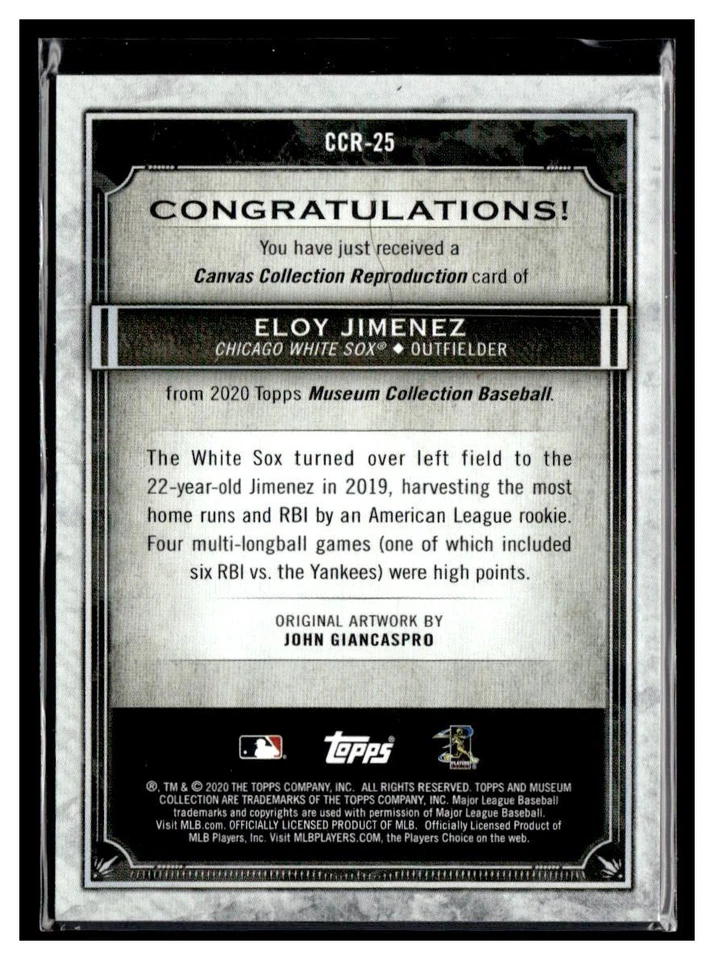 2020 Topps Museum Collection #CCR-25 Eloy Jimenez - Image 2 of 2
