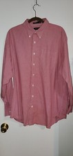 Nautica Shirt Button Up Men's Long Sleeve Check Casual 18 34/35 Burgundy