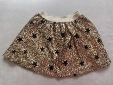 NWT JCrew Crewcuts Gold  Navy Star Sequin Skirt, Girls Size M