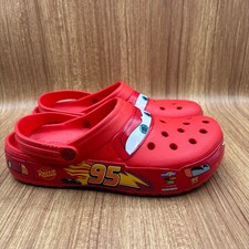 Crocs Lightning McQueen Clogs Mens Red Excellent Size 8 Disney Pixar Cars 95