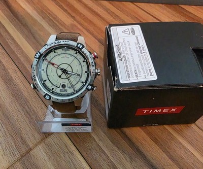 TIMEX T2N7219J Intelligent Quartz Tide Temp Compass Watch w/ Leather Strap