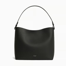 NEW MINA BAIE Harlow Midi Diaper Bag Tote Black Gold Vegan Leather NWT