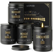 Scented Candles for Men - 4 Pack Candles for Home Scented, 36oz Soy Wax, 200 ...