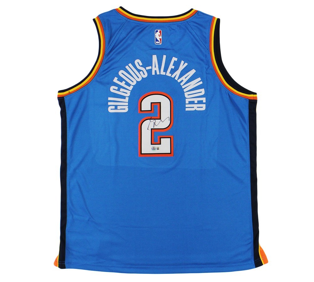 Shai Gilgeous-Alexander Autographed Signed Oklahoma City Thunder Nike Blue NBA Jersey 