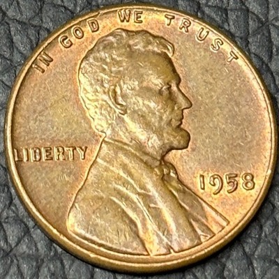 1958 Lincoln Cent   AU+ Almost Uncirculated   Philadelphia Mint   Semi-Key 1C