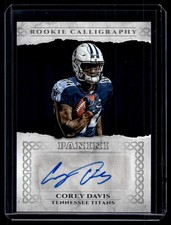 Corey Davis 2017 Panini Rookie Calligraphy Autograph Auto Card #RC-CD. rookie card picture