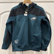 NWT NFL Team Apparel Philadelphia Eagles Quarter-Zip Pullover Hoodie Youth Large