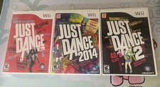 LOT OF 3 JUST DANCE WII GAMES JUST DANCE 1 & 2 & 2014 CiB W/ MANUAL. WORKING
