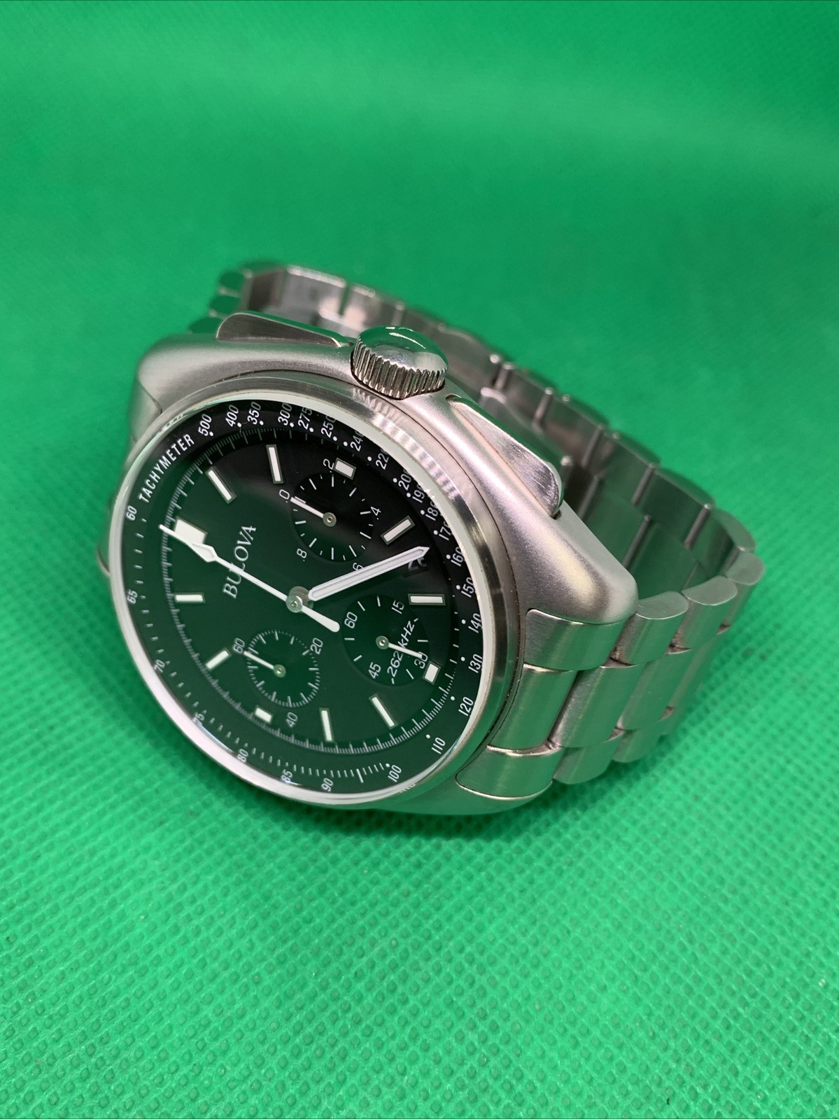 Bulova Men's Lunar Pilot 45mm Chronograph Wristwatch Stainless Steel 96B258