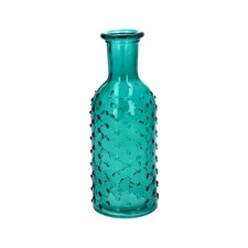 Gisela Graham Textured Glass Bud Vase 20cm Teal Blue – Wedding Table Centrepiece