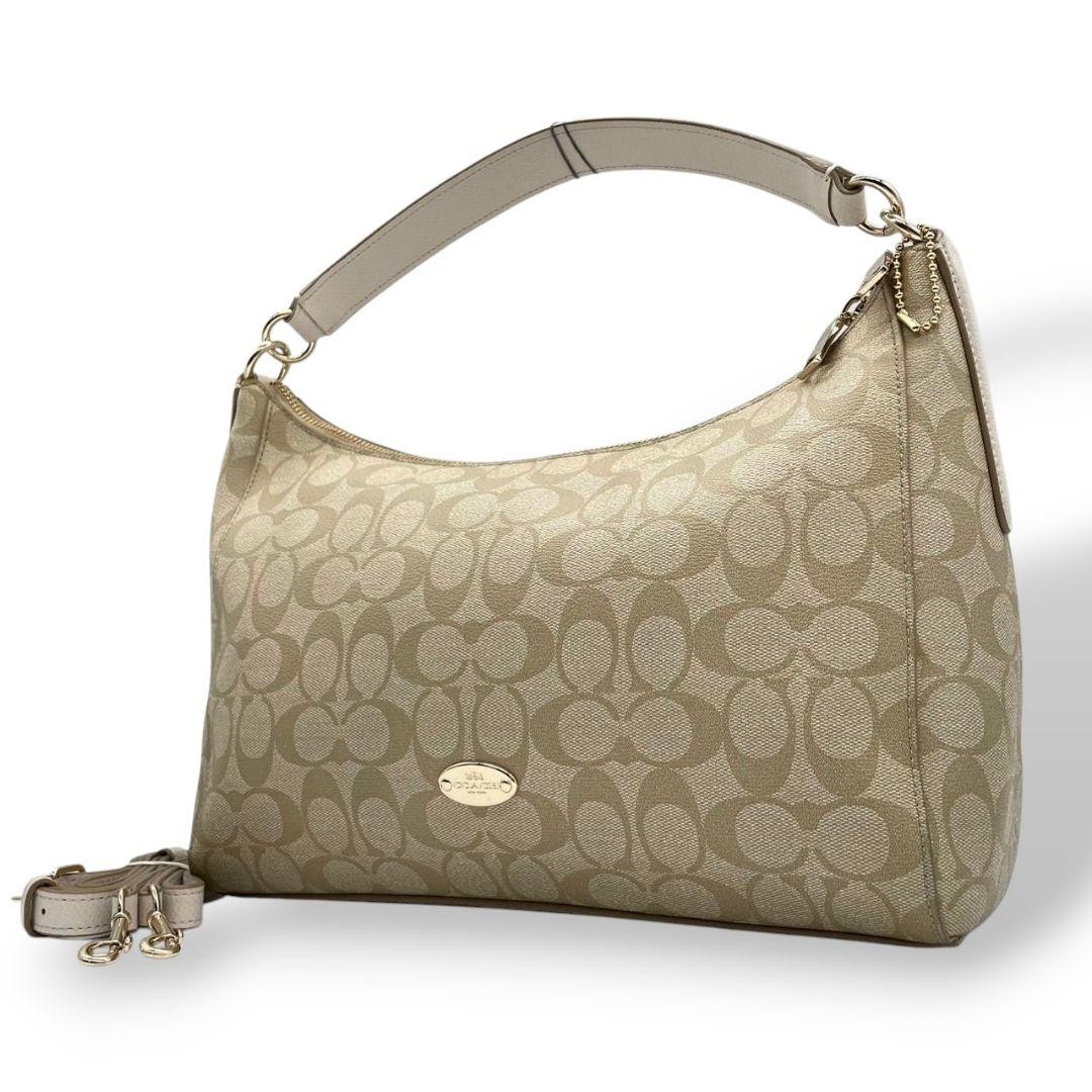 Coach Signature Double-Zip PVC Tote Shoulder Handbag Pre-Owned