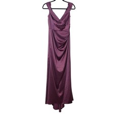 Galina Signature Purple Satin Evening Gown NWT Size 6 Purple Prom Dress