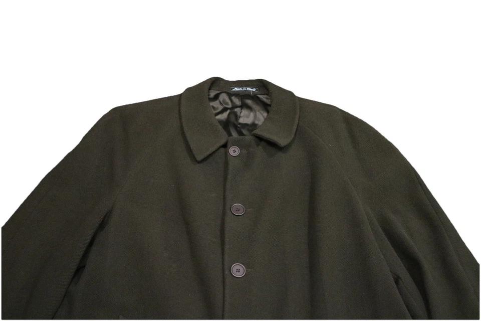Vintage MANI Giorgio Armani 42 Reg Herringbone Wool Brown Over Coat Made Italy - Image 4 of 4