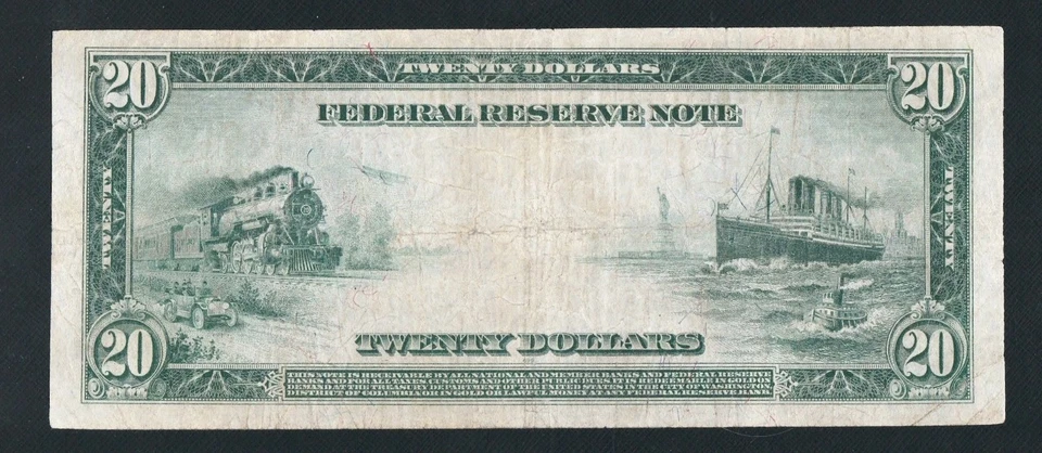 BEAUTIFUL RARE 14771774 SERIAL NUMBER 1914 $20 FRN. NO PINHOLES OR TEARS - Image 3 of 3