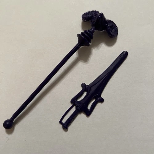 MOTU Masters of the Universe Vintage 1982 Skeletor Ram Skull Staff and Sword