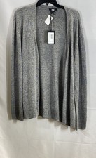 PAIGE Men's Clausen Cardigan Sweater Light Heather Grey Linen Blend L NWT