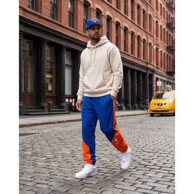 Nike New York Knicks NBA Pregame Warmup Button Sweatpants Blue MEN Size XL Tall