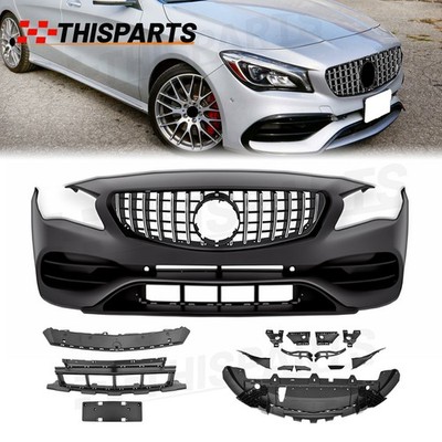 For Benz CLA Class W117 2013-2019 CLA45 Style Front Bumper Cover Grille Body Kit