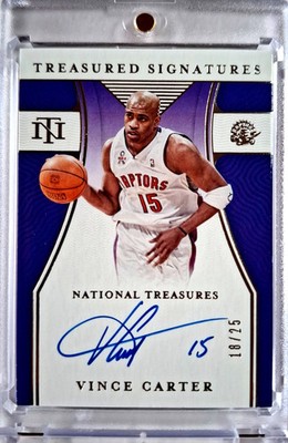 2021-22 Panini National Treasures Treasured Signatures Vince Carter Auto 18/25