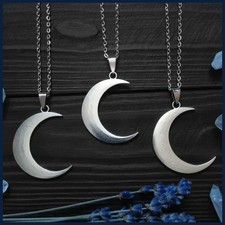 Big Crescent Moon Necklace for Women, Pagan Witch Style Amulet,