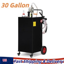 30 gal Fuel Caddy Portable Gas Caddy on 4 Wheels with Manual Transfer Pump