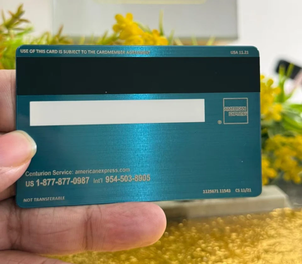 Amex Custom Blue Metal Card - With Standard Small Chip Design - 2025 Novelty. - Image 2 of 4