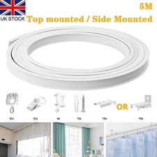 5M Bendable Flexible Curtain Track Rod Rail Ceiling Window Caravan Straight Bay