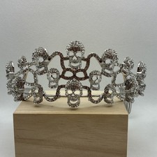 Crystal Skull Tiara Masquerade Costume Cosplay Halloween Gothic Crown For Women