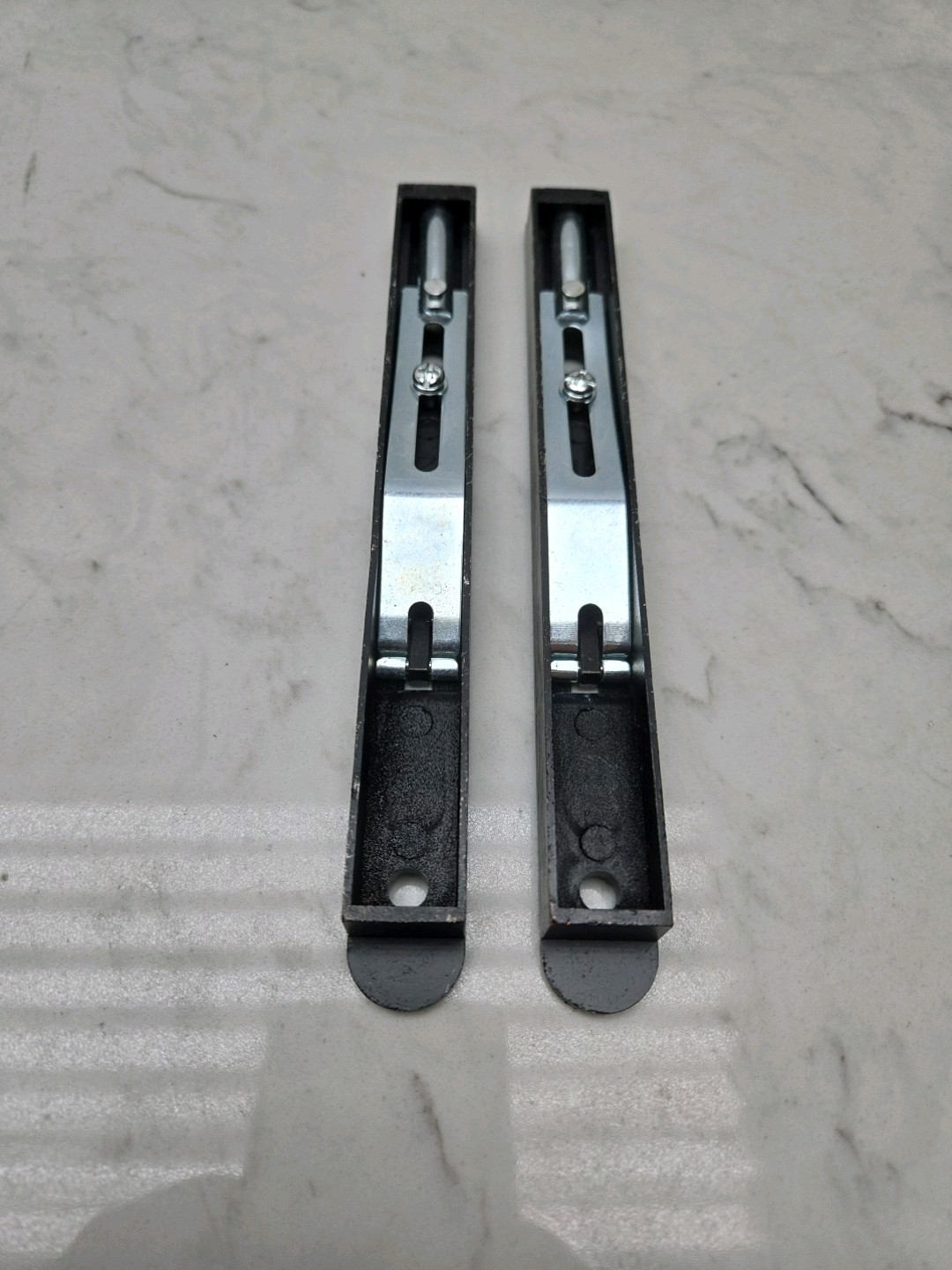 2 Penrod Door Flip Lever Flush Bolts W/16" Extension Rod W/ Strike Plates Bronze