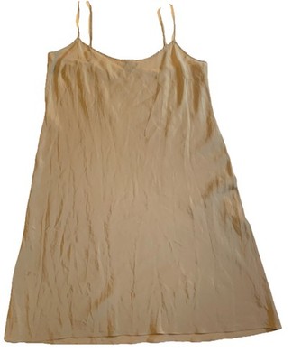 DKNY Size 12 Tan Silk Blend Full Slip 