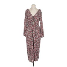 Sanctuary Floral Maxi Dress Size 12 Long Sleeve Plunge Neck Bohemian Casual