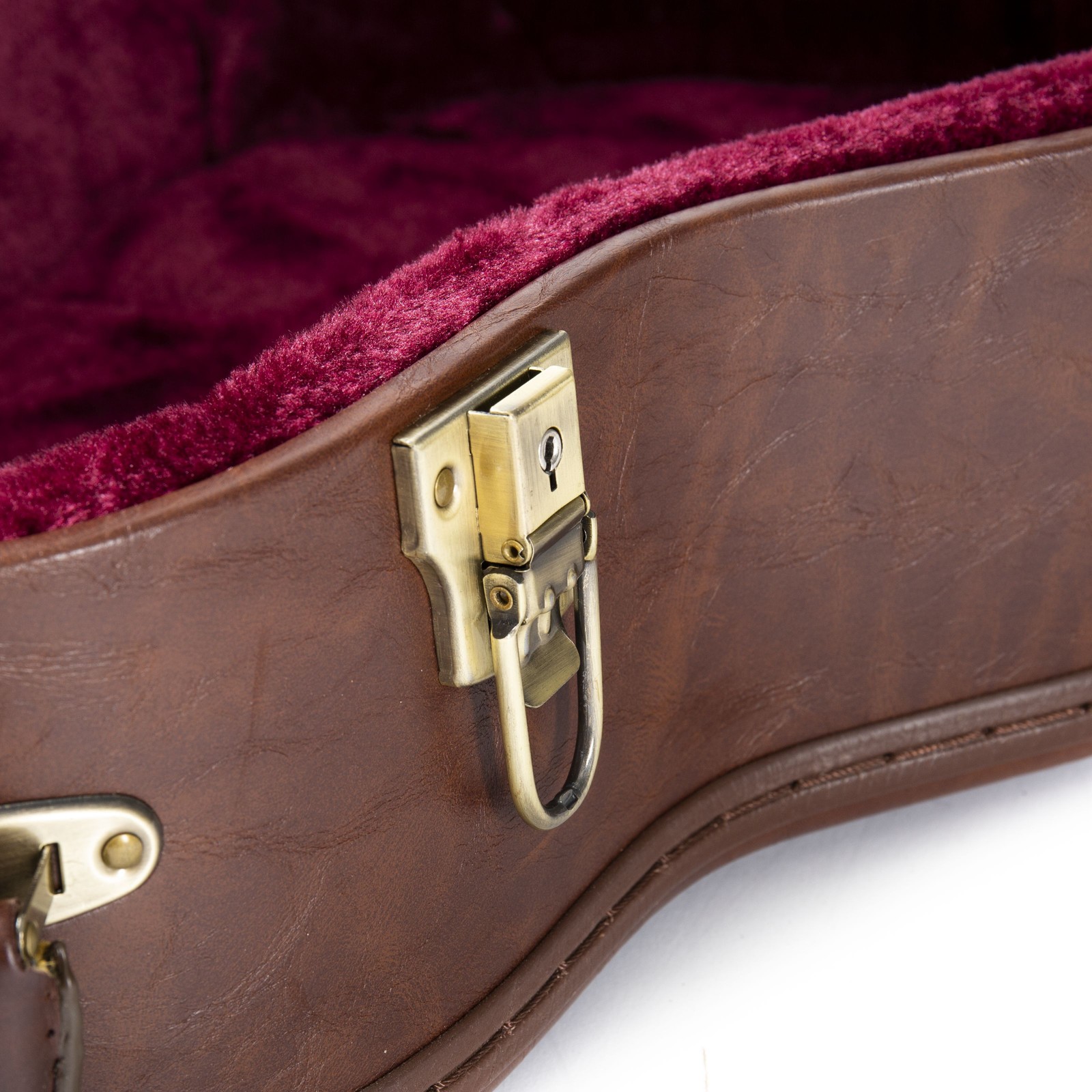 Fame Dreadnought Case custodia protettiva chitarra western chiudibile resistente alle intemperie marrone foto 6