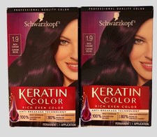 Schwarzkopf Keratin Color 1.9 Rich Caviar Permanent Hair Dye Kit 2 Pack NEW