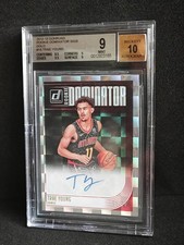 2018-19 Panini Donruss Rookie Dominator Sig Trae Young #RD-TYG Gold 1/10 (RC)