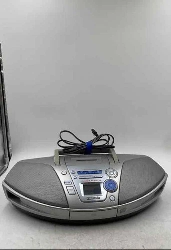 Vintage Panasonic RX-ES25 Silver Portable Stereo Cassette Tape CD Boombox Radio