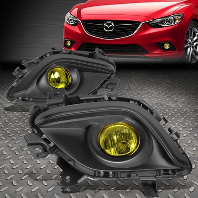 FOR 14-16 MAZDA 6 AMBER LENS FRONT BUMPER DRIVING FOG LIGHT LAMP W/BEZEL+SWITCH
