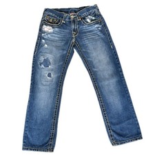      TRUE RELIGION Y2K Distressed Super T Flap Pocket Jeans Low Rise Women's 30