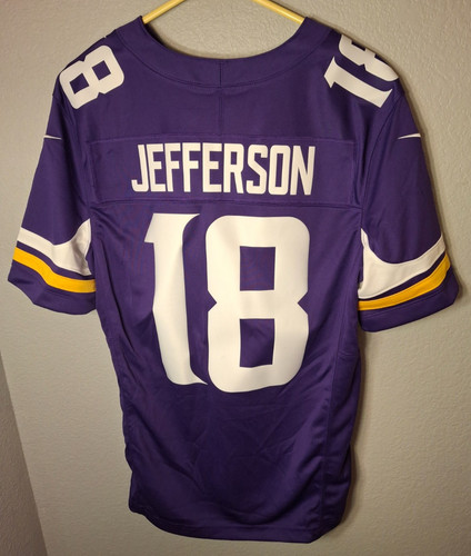 NIKE NFL MINNESOTA VIKINGS #18 JUSTIN JEFFERSON FOOTBALL JERSEY MEDIUM, NWT