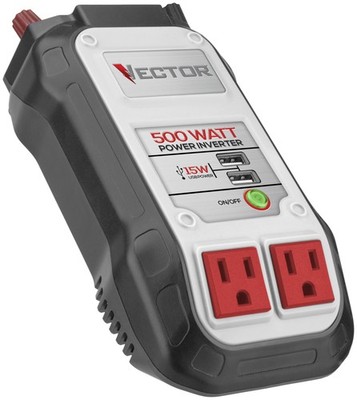 Vector 500 Watt Power Inverter, PI500V, Dual Power Inverter, Two USB Charging...