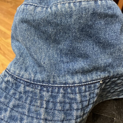 Vintage Fischerhut Kappe 1 Medium Wash Baumwolle Denim Blume - Bild 3 von 6