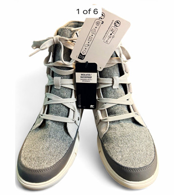 SOREL Waterproof Insulated Gray Leather Lace-Up Ankle Rain Boots US 11