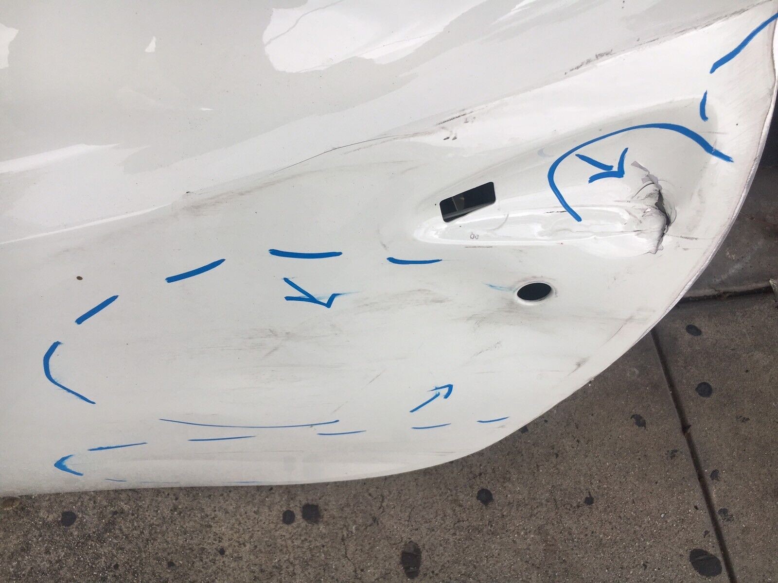 2012 Ferrari California LH Left Front Door Shell White OE Fits 2010-14