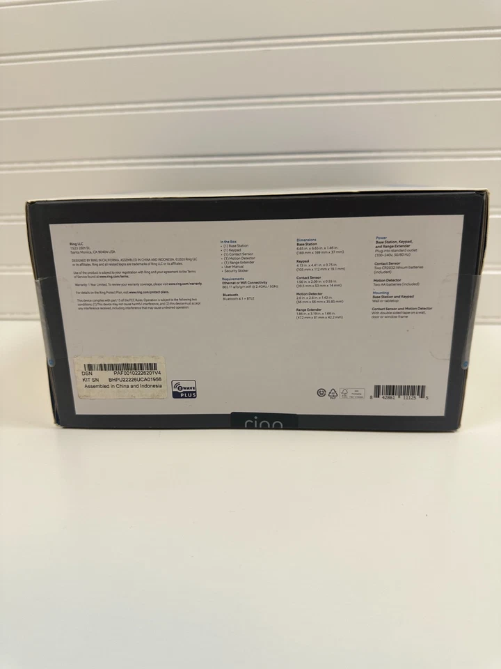 Ring B07ZDTXJ93 White Bluetooth Alarm Smart Home Security System 5-Piece Kit - Image 2 of 4